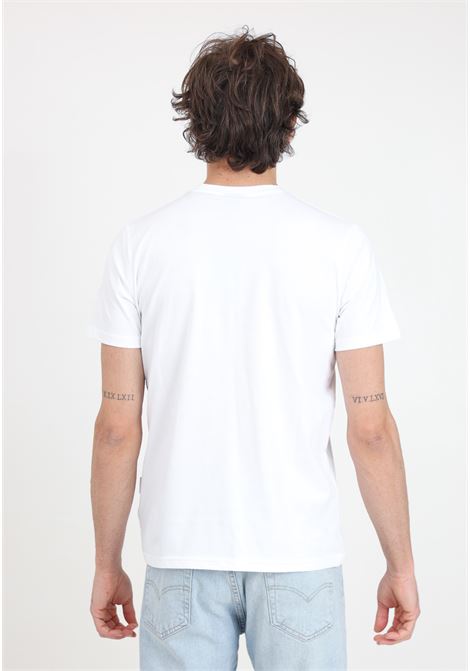 T-shirt da uomo bianca con stampa logo omini sul petto RObe di kappa | 66121PW001
