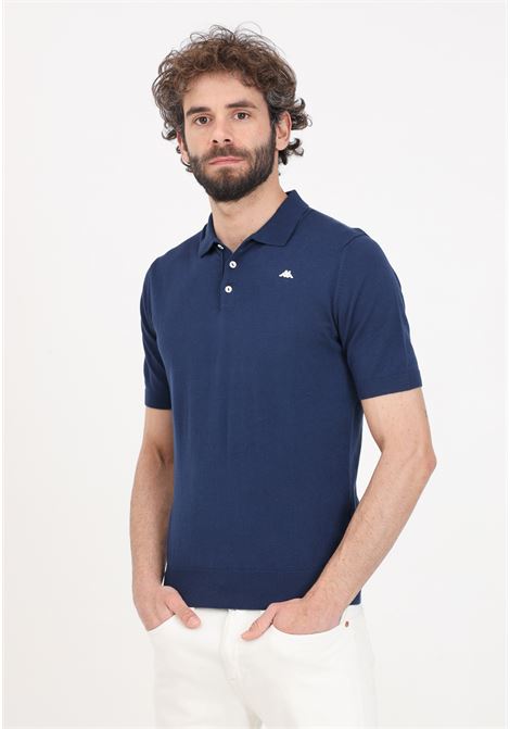 Blue men's polo shirt with logo patch on the chest RObe di kappa | Polo | 67114PW193
