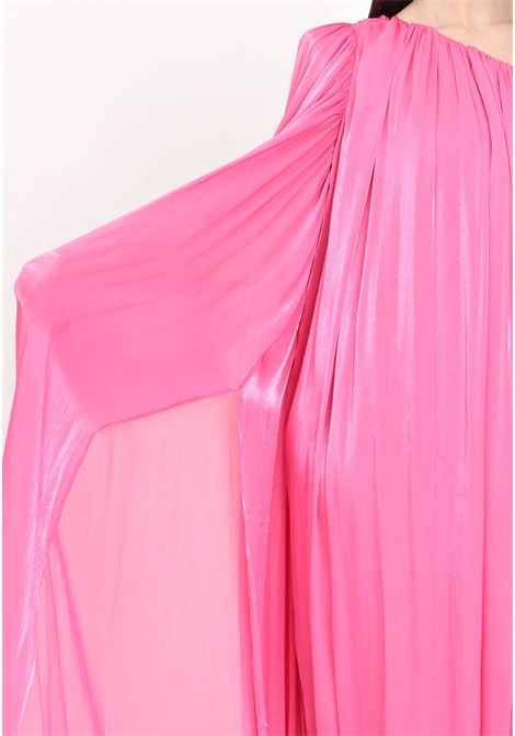 Long pink women's dress with one shoulder design SALVO MARTORANA | GISELLE.