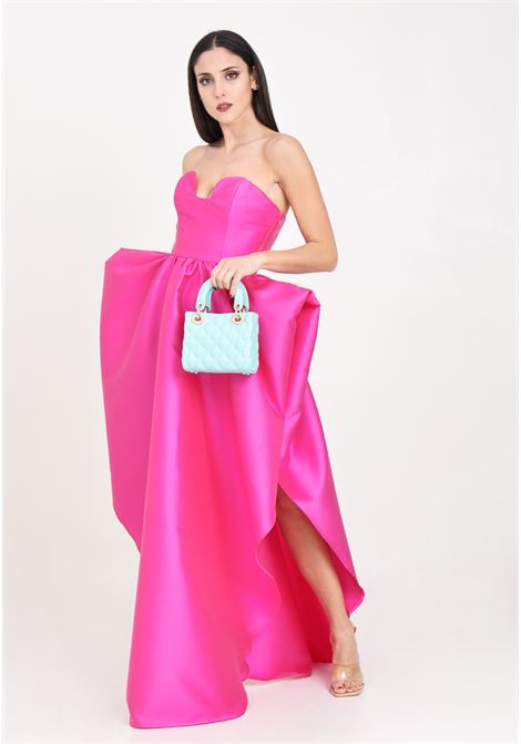 Long lively fuchsia women's dress with sweetheart neckline SALVO MARTORANA | Dresses | URIELLE.