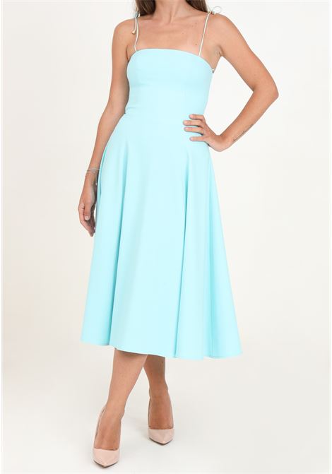 Women's light blue midi dress with full skirt SANTAS | Dresses | SPV24002AZZURRO
