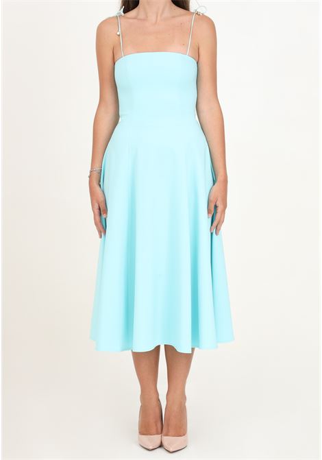 Women's light blue midi dress with full skirt SANTAS | Dresses | SPV24002AZZURRO