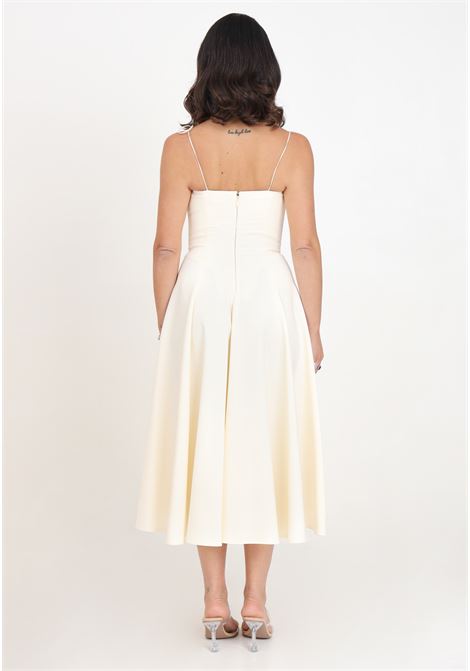 Women's gardenia midi dress with full skirt SANTAS | Dresses | SPV24002GARDENIA