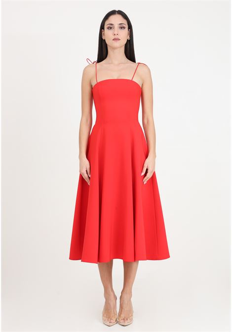 Red women's midi dress with voluminous skirt SANTAS | Dresses | SPV24002ROSSO