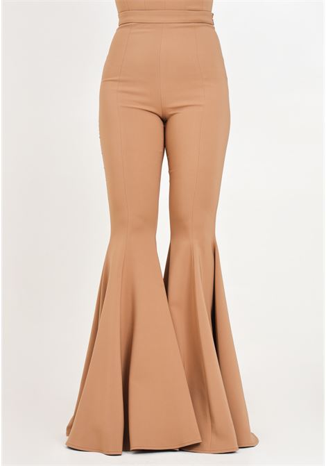 Women's hazelnut flared trousers SANTAS | Pants | SPV24005NOCCIOLA