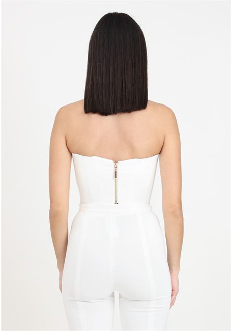 White women's bodice top with irregular hem SANTAS | Tops | SPV24006BIANCO