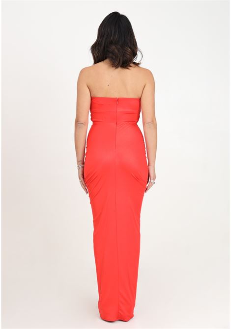 Long red women's dress with cut out detail SANTAS | SPV24008ROSSO