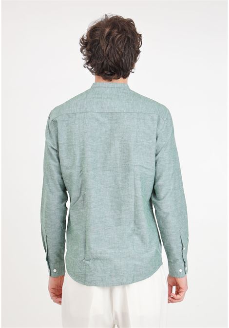 Green men's shirt with mandarin collar SELECTED HOMME | 16079054Eden