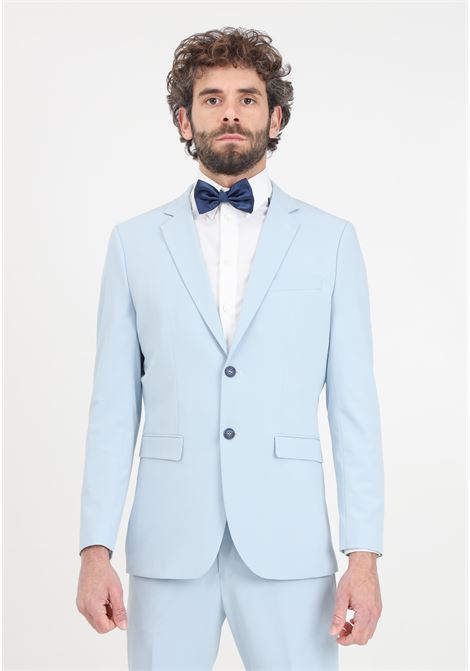 Elegant light blue single-breasted men's jacket SELECTED HOMME | 16088563Light Blue