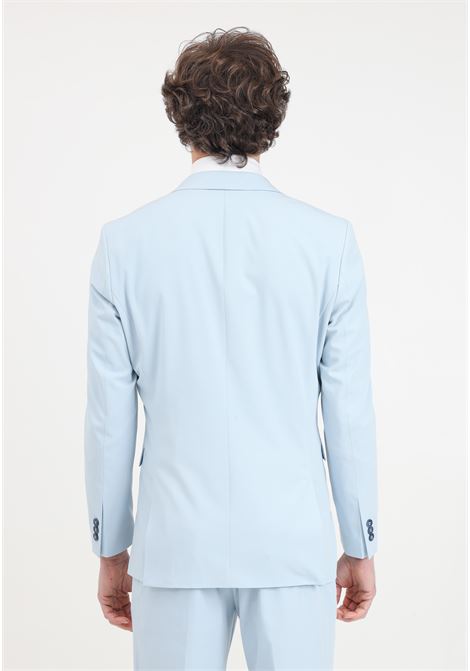 Elegant light blue single-breasted men's jacket SELECTED HOMME | Blazer | 16088563Light Blue