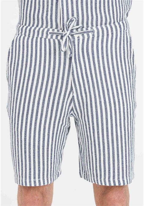 Blue and white striped men's shorts SELECTED HOMME | 16091289Dark Sapphire