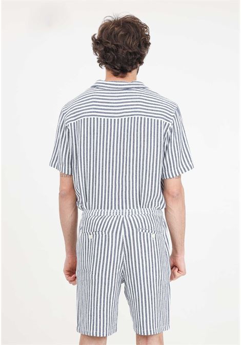 Blue and white striped men's shorts SELECTED HOMME | 16091289Dark Sapphire