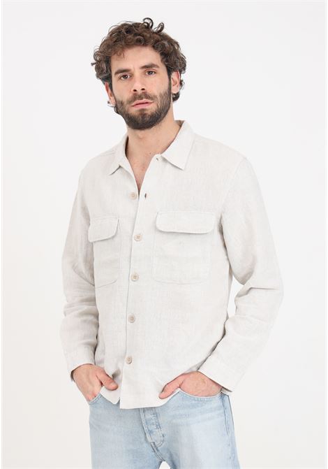 Beige men's shirt with large pockets on the front SELECTED HOMME | 16092244Pure Cashmere