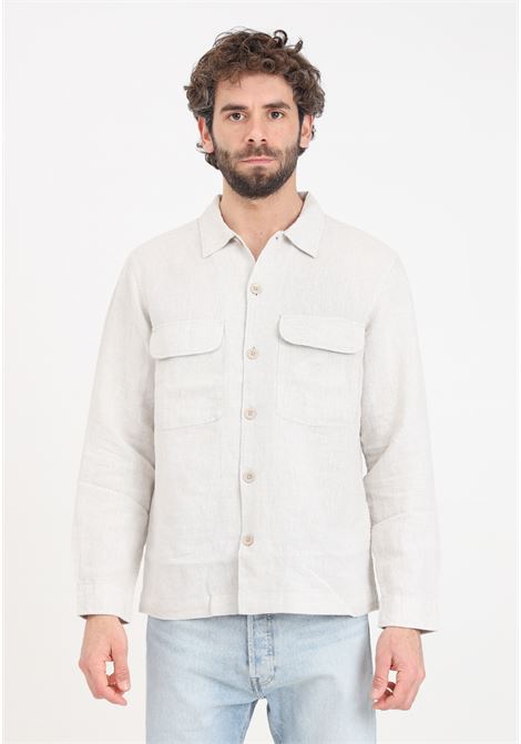 Beige men's shirt with large pockets on the front SELECTED HOMME | Shirt | 16092244Pure Cashmere