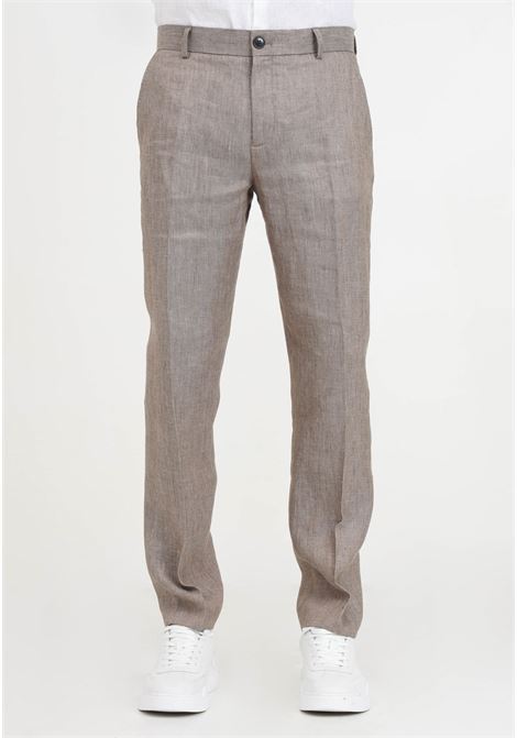 Brown linen men's trousers SELECTED HOMME | Pants | 16092415Brownie