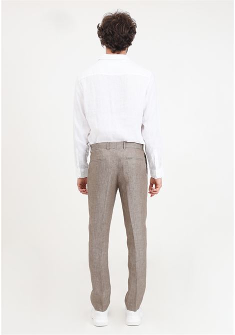 Brown linen men's trousers SELECTED HOMME | 16092415Brownie