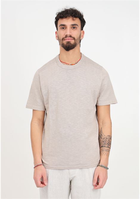 Beige linen blend men's t-shirt SELECTED HOMME | T-shirt | 16092505Pure Cashmere