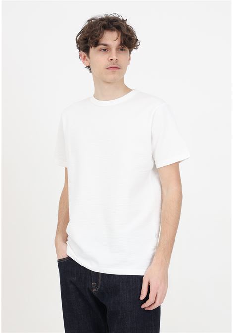 T-shirt da uomo bianca seersucker SELECTED HOMME | T-shirt | 16092769Egret