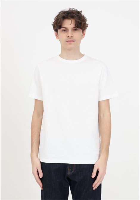 T-shirt da uomo bianca seersucker SELECTED HOMME | T-shirt | 16092769Egret