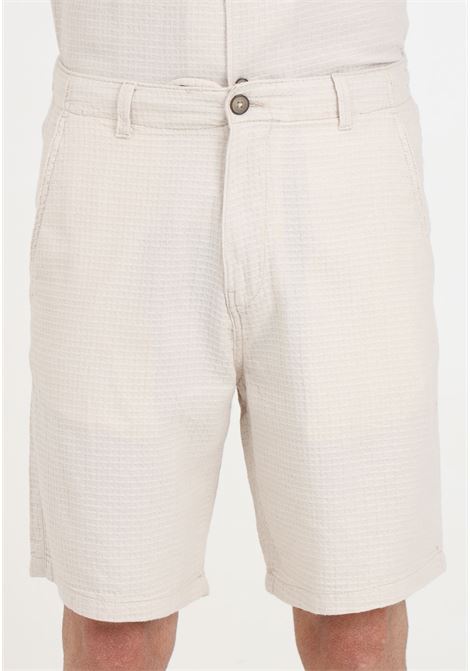 Shorts da uomo beige tessuto lavorato SELECTED HOMME | Shorts | 16093679Oatmeal