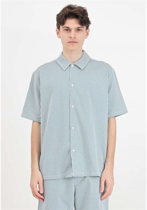 Men's two-tone short-sleeved shirt with seersucker texture SELECTED HOMME | Shirt | 16093709Dragonfly