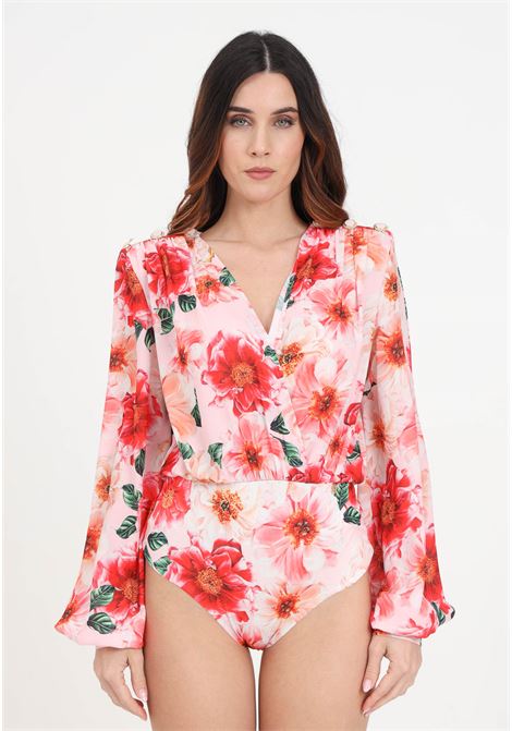 Women's bodysuit with floral print S#IT | Body | SH24017PEONIA