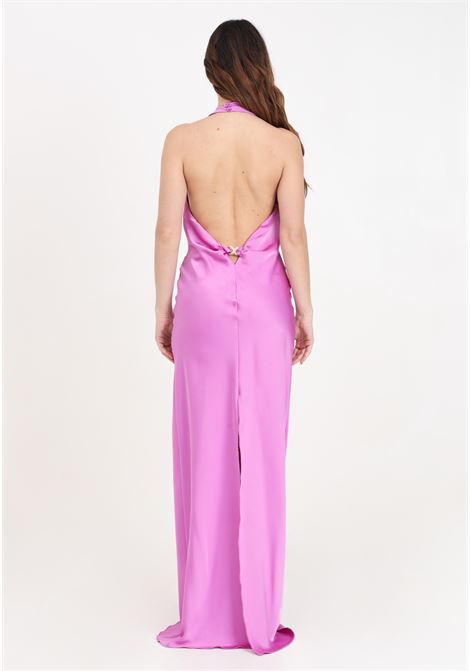 Long pink women's dress with soft draping SIMONA CORSELLINI | Dresses | P24CPAB014-01-TRAS00400673