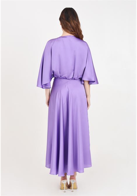 Long purple women's dress with golden metal necklace SIMONA CORSELLINI | P24CPAB034-01-TCDC00290667