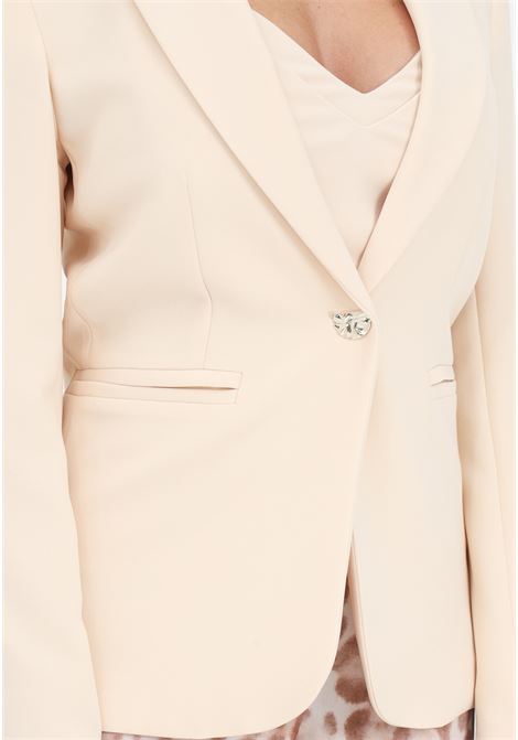 Beige women's blazer with single metal button SIMONA CORSELLINI | Blazer | P24CPGI001-01-TCRP00040615