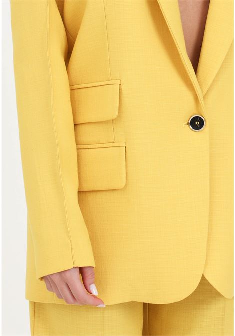 Yellow women's blazer with single button SIMONA CORSELLINI | Blazer | P24CPGI002-01-TVIS00120666