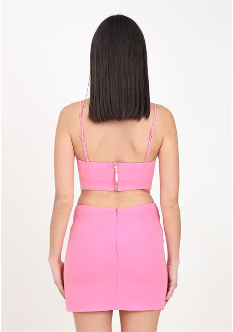 Short pink women's skirt with slits on the front and metal details SIMONA CORSELLINI | Skirts | P24CPGO005-01-TCRP00040671