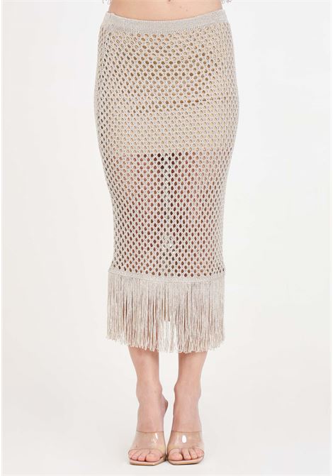 Golden women's skirt with fringes SIMONA CORSELLINI | P24CPGOO01-01-C03300120118