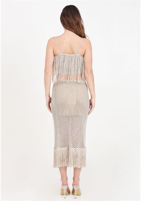Golden women's skirt with fringes SIMONA CORSELLINI | Skirts | P24CPGOO01-01-C03300120118