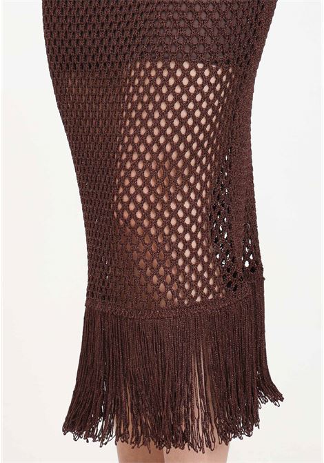 Brown women's skirt with fringes SIMONA CORSELLINI | P24CPGOO01-01-C03300120668