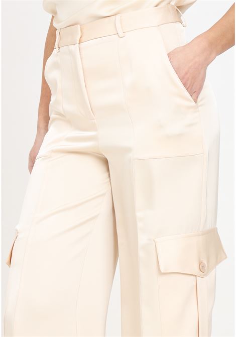Beige women's trousers with cargo pockets SIMONA CORSELLINI | P24CPPA001-01-TRAS00400615