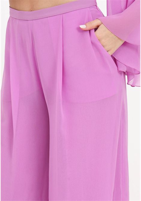 Pink women's palazzo trousers SIMONA CORSELLINI | P24CPPA015-01-TGEO00010673