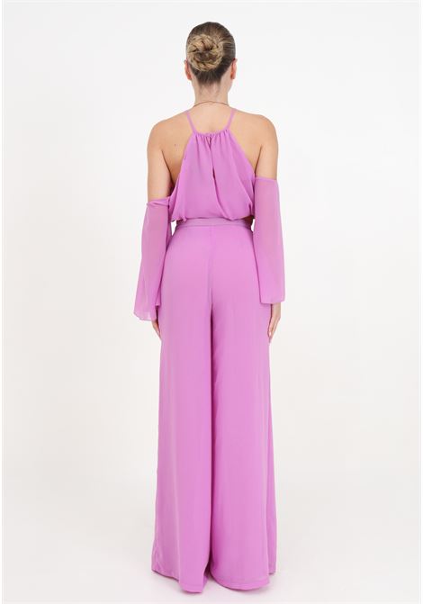 Pink women's palazzo trousers SIMONA CORSELLINI | Pants | P24CPPA015-01-TGEO00010673