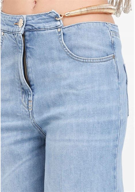 Jeans da donna a palazzo con dettaglio gioiello sul fianco SIMONA CORSELLINI | Jeans | P24CPPAD06-03-C03600080557