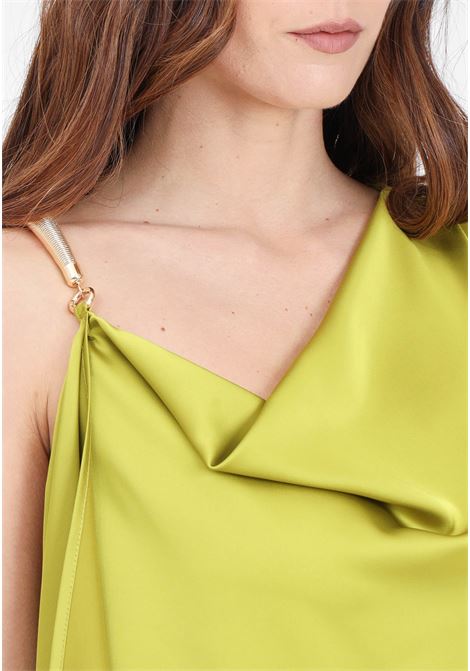 Green women's top with golden metal detail SIMONA CORSELLINI | P24CPTO001-01-TCDC00290670