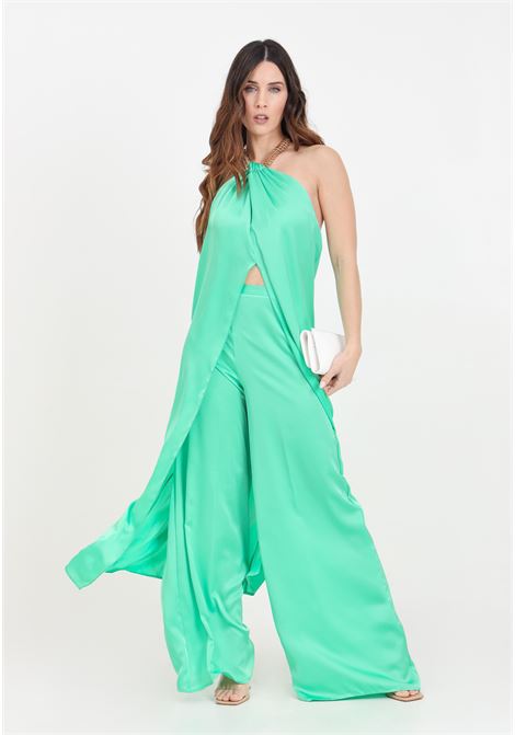 Tuta da donna verde composta da top e pantaloni SIMONA CORSELLINI | P24CPTP001-01-TCDC00290672