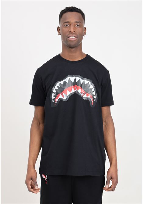 T-shirt da uomo nera stampa bocca squalo sul davanti SPRAYGROUND | T-shirt | SP421BLK.