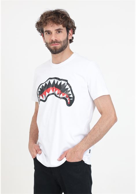 T-shirt da uomo bianca Crumpled shark SPRAYGROUND | T-shirt | SP421WHT.