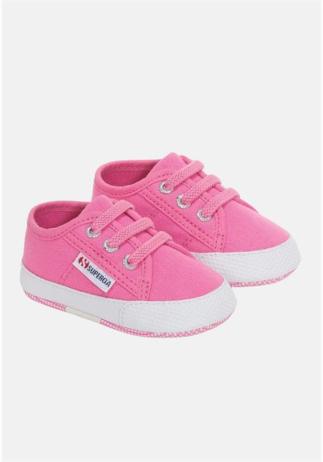 Pink baby sneakers with elastic laces SUPERGA | S1116JW-4006ADW