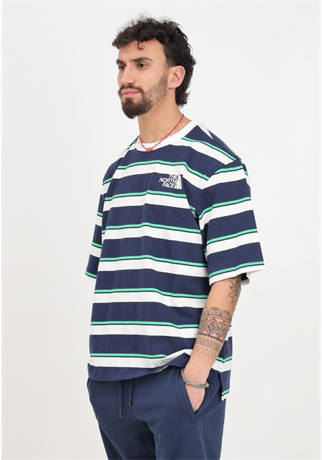 T-shirt da uomo verde, blu e bianca a strisce Easy Tnf THE NORTH FACE | T-shirt | NF0A7ZZ2SO81SO81