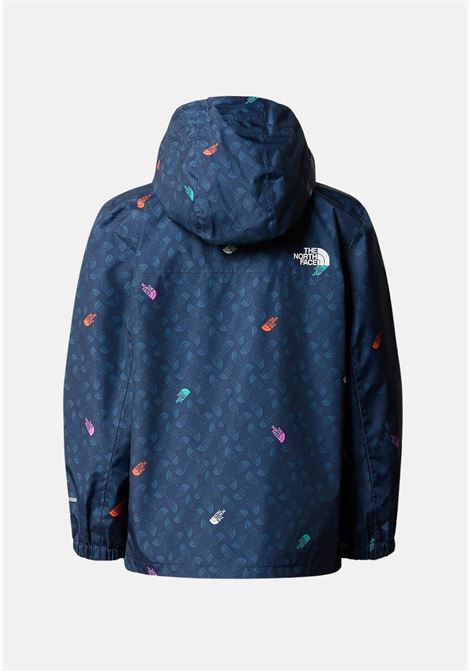 Blue Antora Rain Jacket for girls with tone-on-tone and colorful allover logo THE NORTH FACE | Jackets | NF0A7ZZPVIK1VIK1