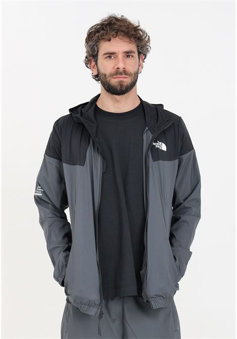 Black and gray Wind track men's windbreaker with hood THE NORTH FACE | Jackets | NF0A87J2MN81MN81