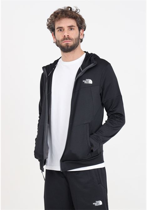 Black men's fleece sweatshirt with hood and full zip THE NORTH FACE | NF0A87J5JK31JK31