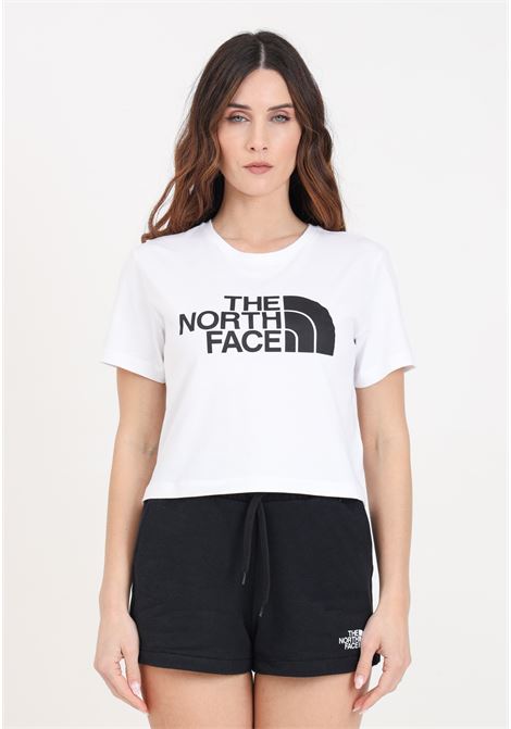 T-shirt da donna bianca e nera corta in vita Easy THE NORTH FACE | T-shirt | NF0A87NAFN41FN41