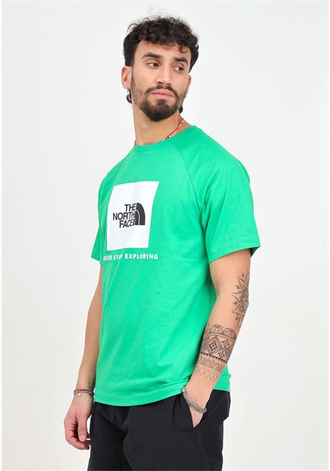 T-shirt verde da uomo redbox con maniche raglan THE NORTH FACE | NF0A87NJPO81PO81
