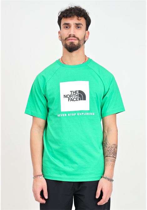 T-shirt verde da uomo redbox con maniche raglan THE NORTH FACE | NF0A87NJPO81PO81